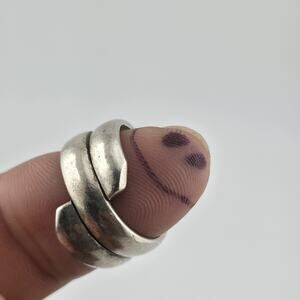 Vintage Mexico 925 Sterling Silver Wrap Ring Size 7 Modernist Coil Band 1m34 Mcm